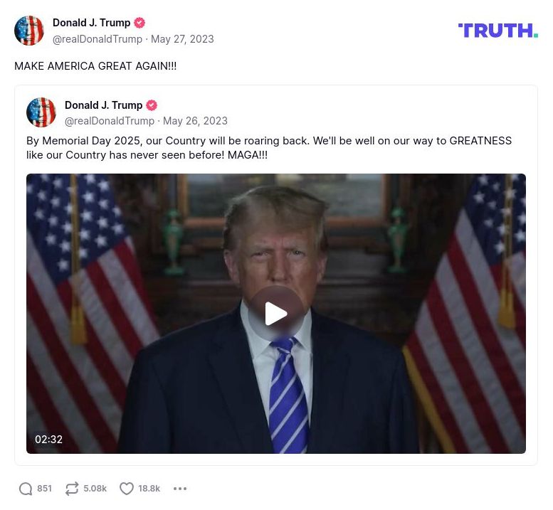 Post image from Donald Trump