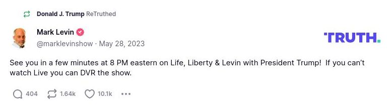 Post image from Donald Trump