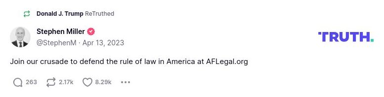 Post image from Donald Trump