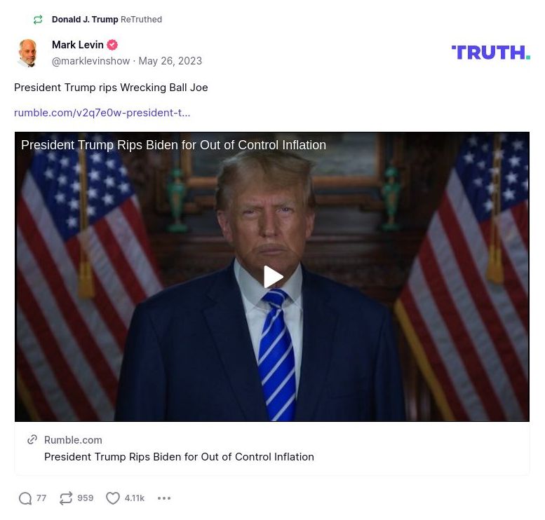 Post preview from Donald Trump