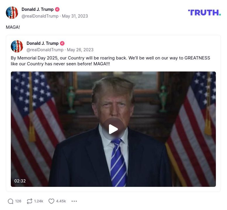 Post image from Donald Trump