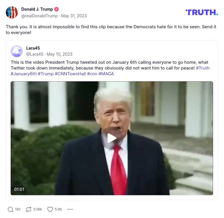 Post image from Donald Trump