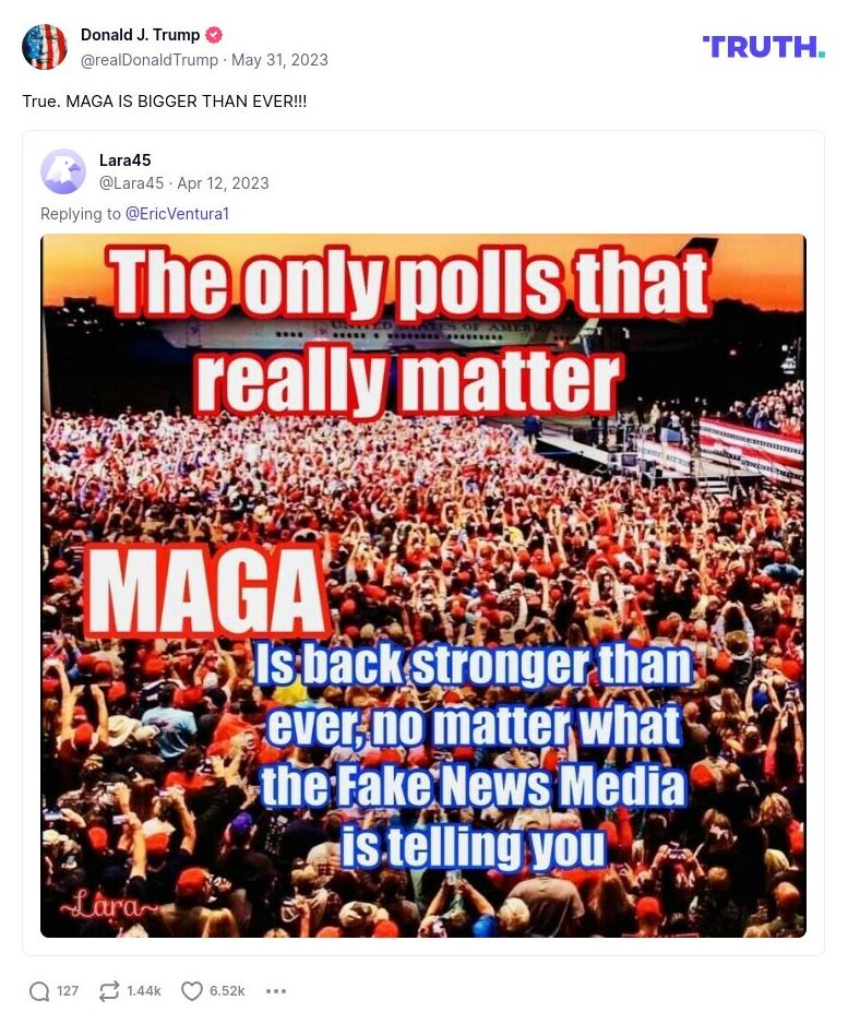 Post image from Donald Trump