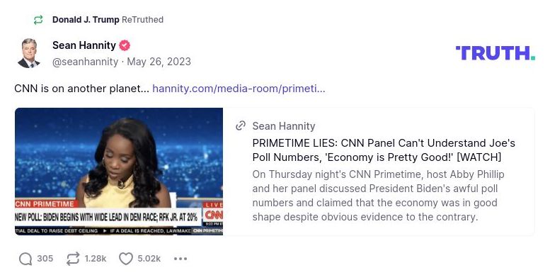 Post preview from Donald Trump