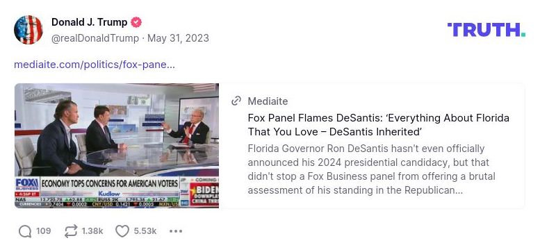 Post image from Donald Trump