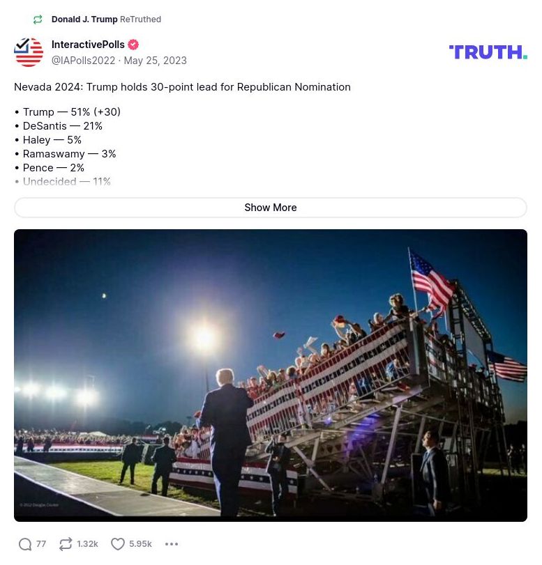 Post image from Donald Trump