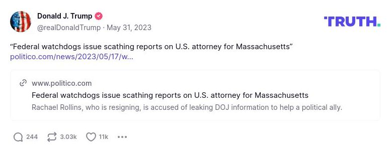 Post image from Donald Trump