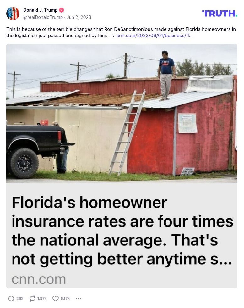 Post preview from Donald Trump