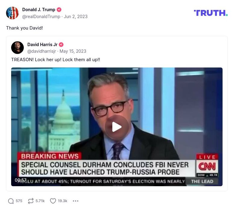 Post image from Donald Trump