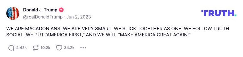 Post image from Donald Trump