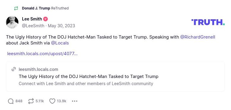 Post image from Donald Trump