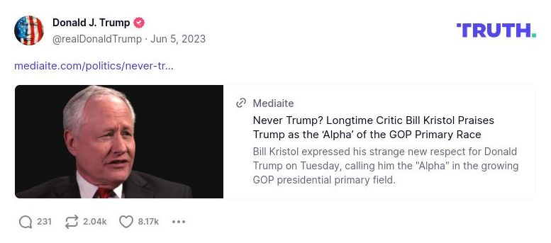 Post image from Donald Trump