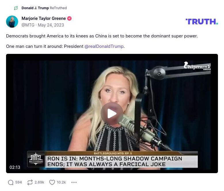 Post preview from Donald Trump