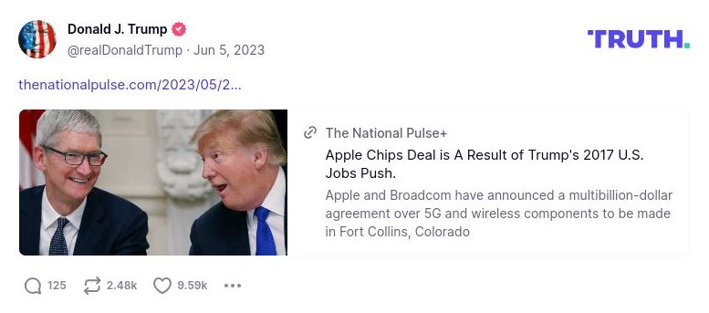 Post image from Donald Trump