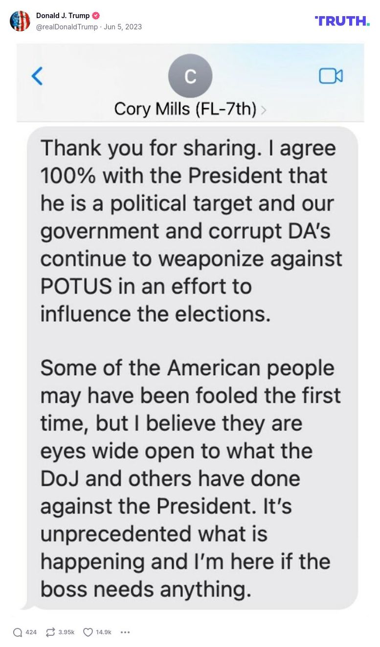 Post image from Donald Trump