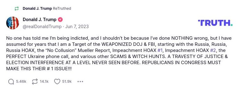 Post preview from Donald Trump