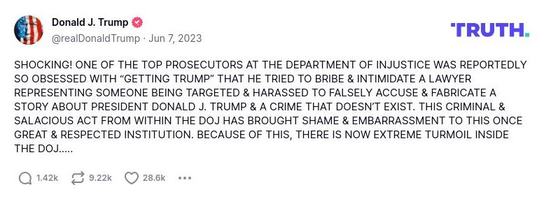 Post image from Donald Trump