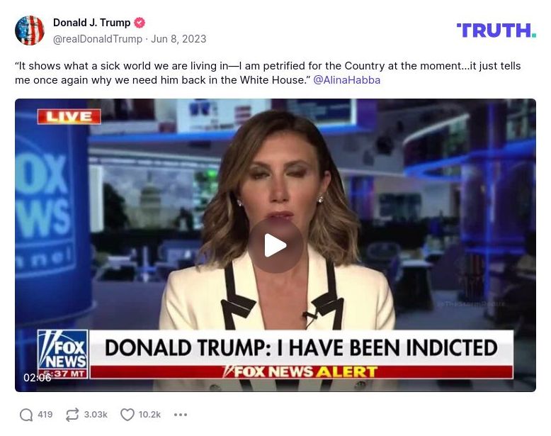 Post image from Donald Trump