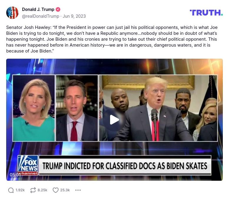 Post image from Donald Trump