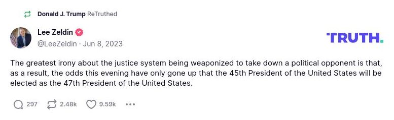 Post image from Donald Trump