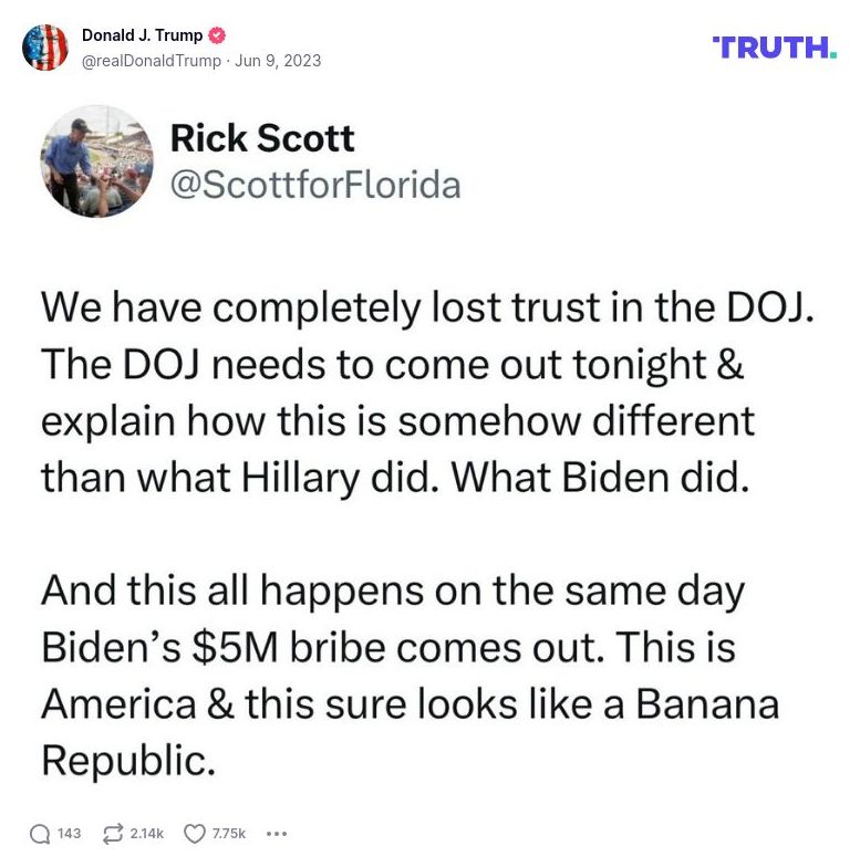 Post image from Donald Trump