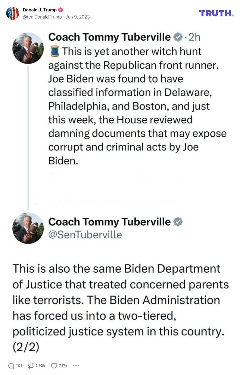 Post image from Donald Trump