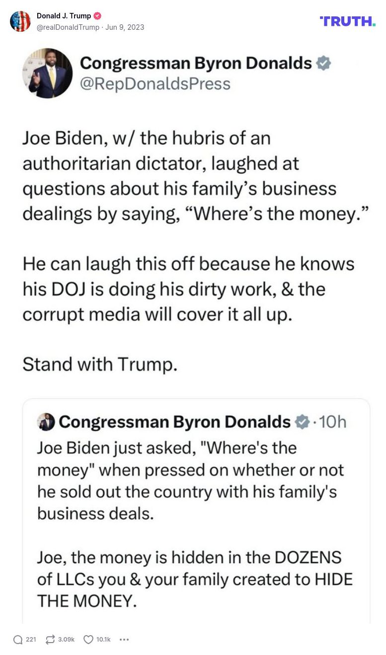 Post image from Donald Trump