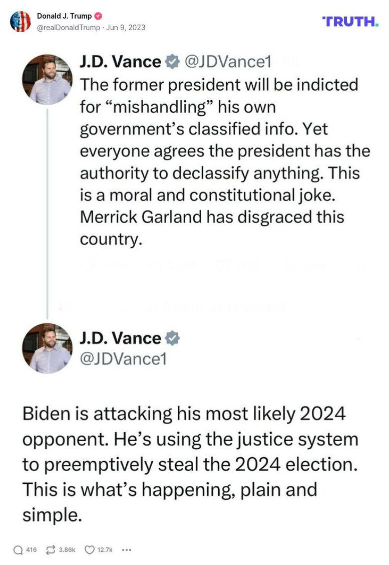 Post image from Donald Trump