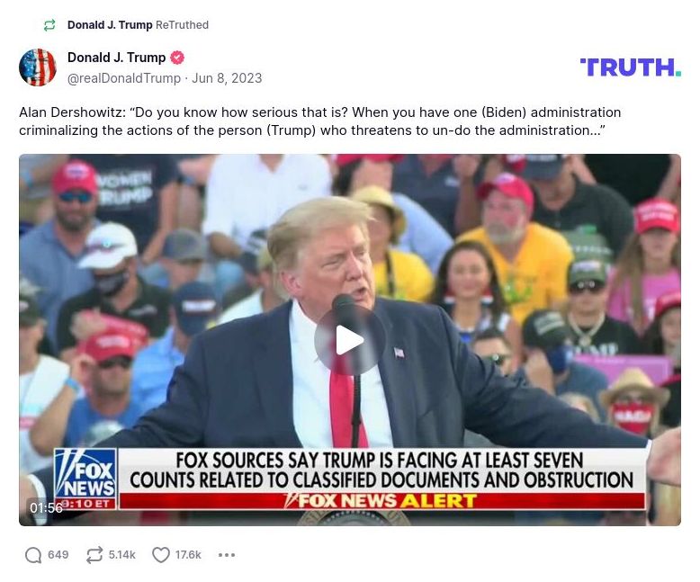 Post image from Donald Trump