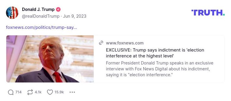 Post image from Donald Trump