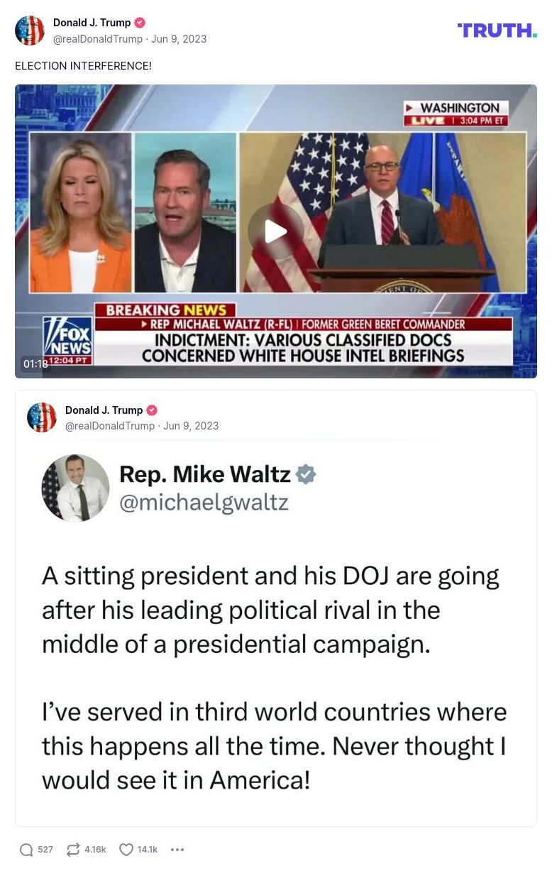 Post image from Donald Trump