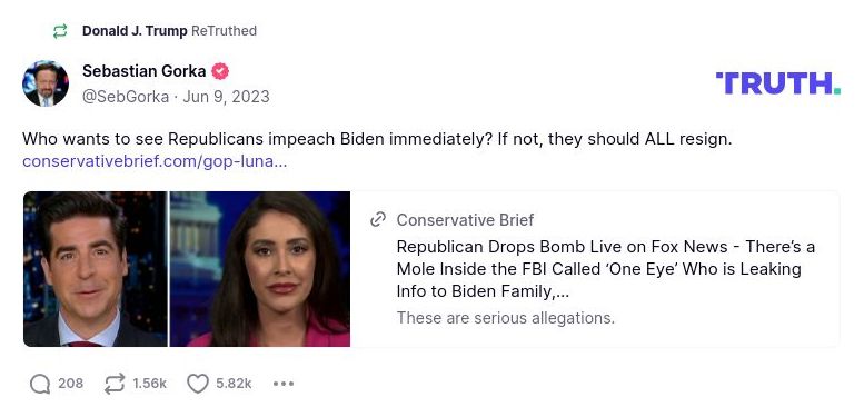 Post image from Donald Trump