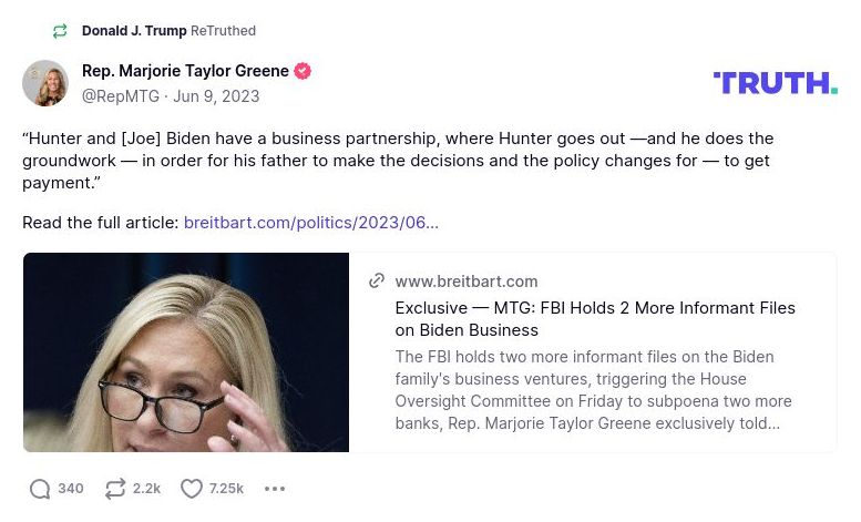 Post image from Donald Trump