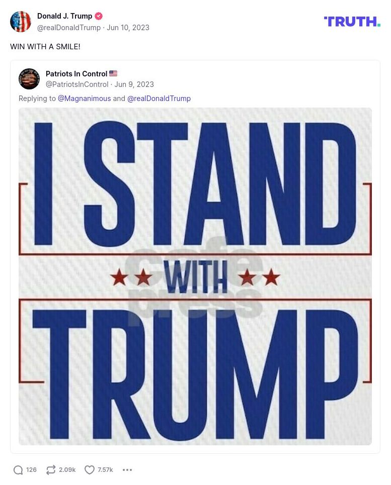 Post image from Donald Trump