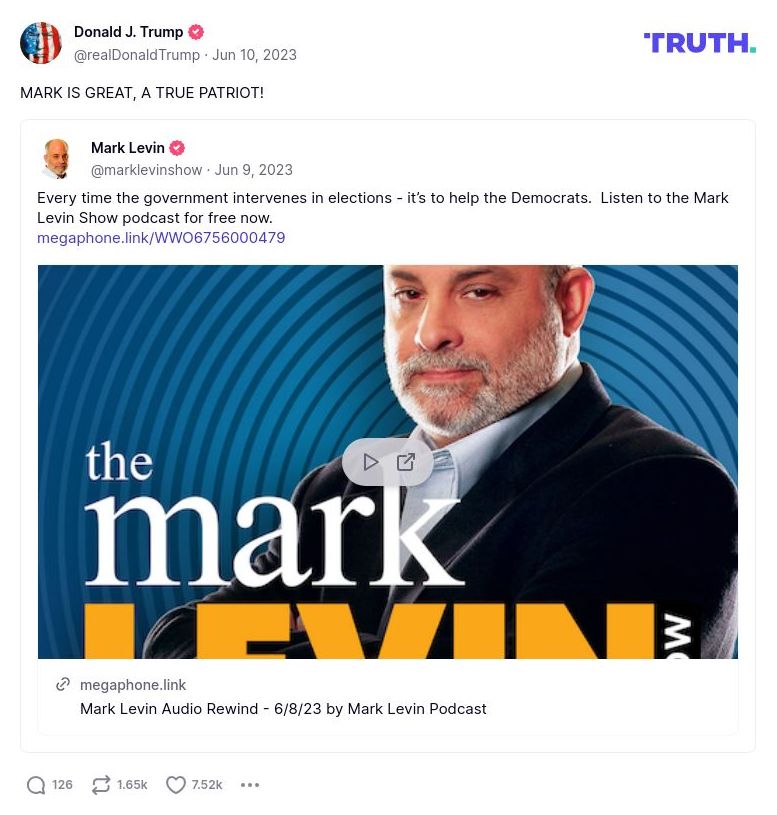 Post image from Donald Trump