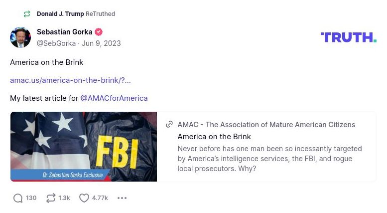 Post image from Donald Trump