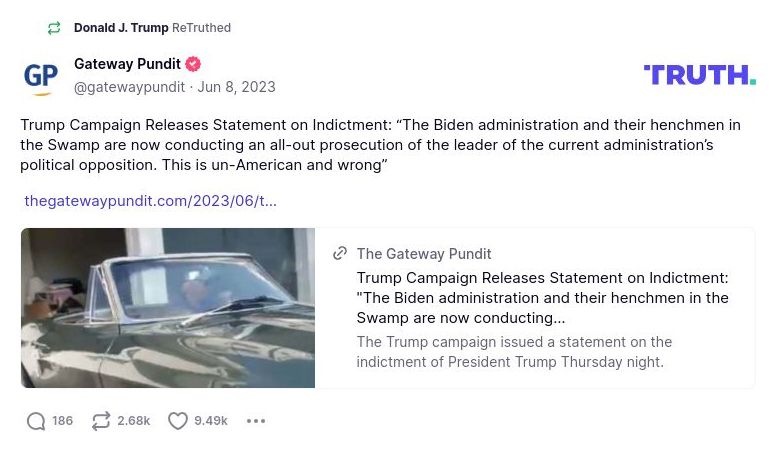 Post image from Donald Trump