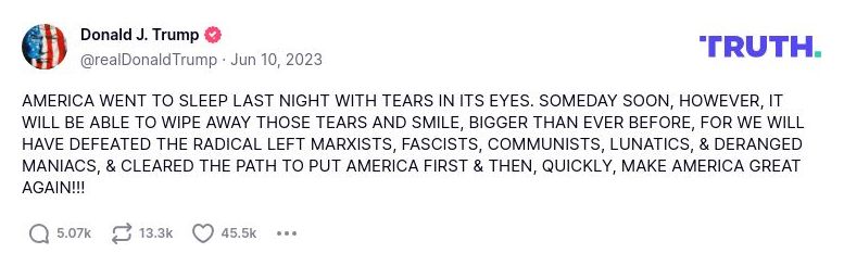 Post image from Donald Trump