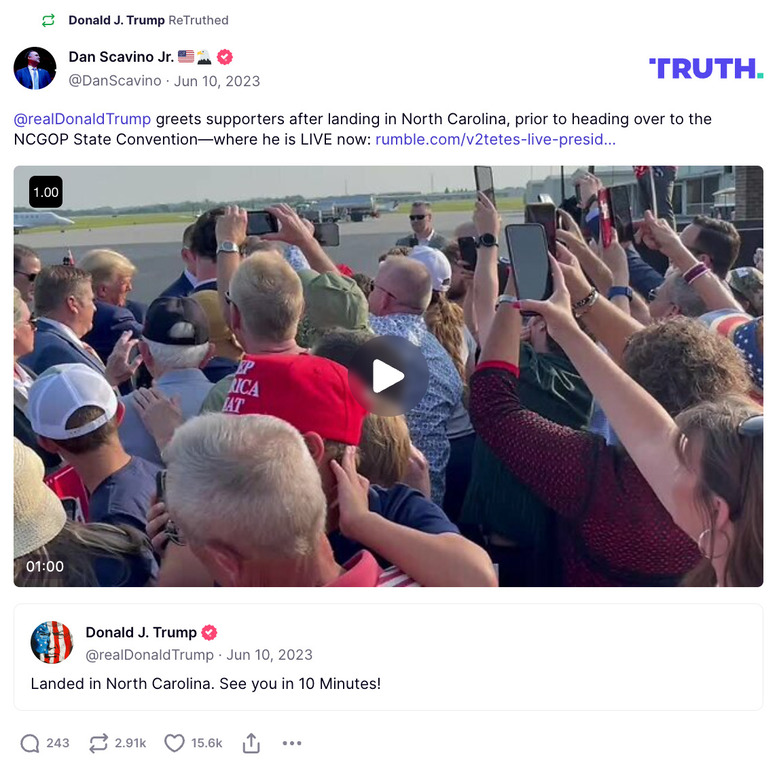 Post image from Donald Trump