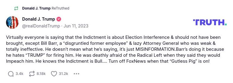 Post image from Donald Trump