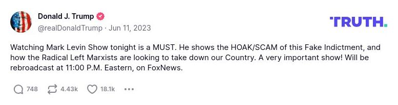 Post image from Donald Trump