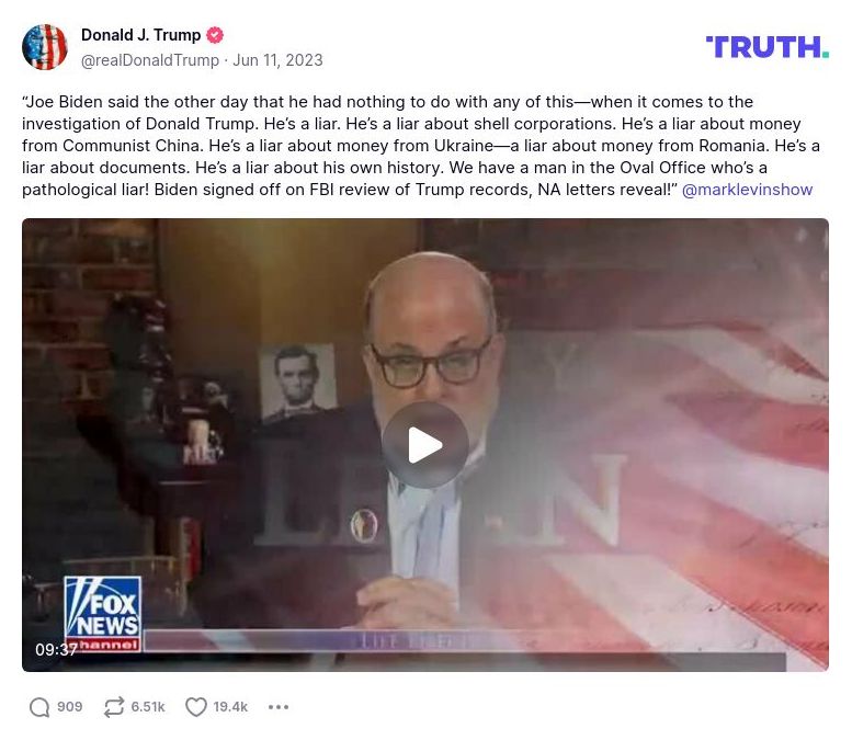 Post preview from Donald Trump