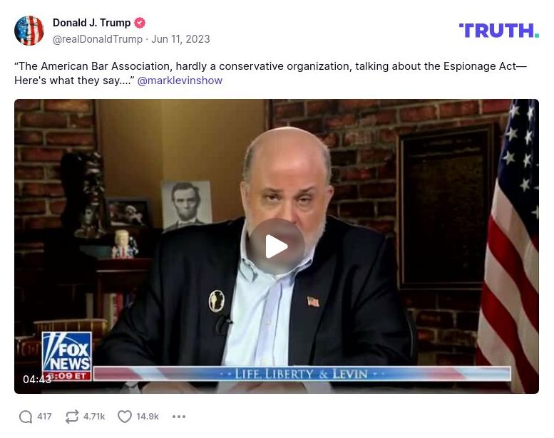 Post image from Donald Trump