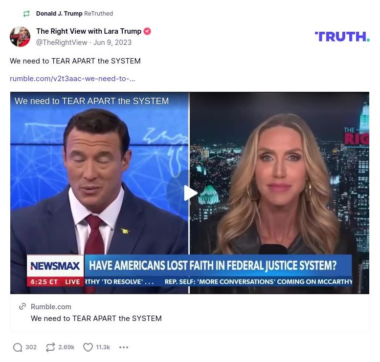 Post image from Donald Trump