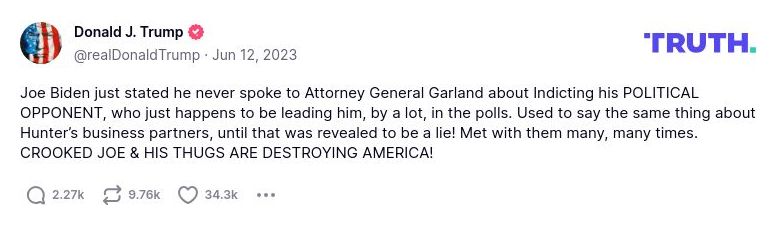 Post image from Donald Trump