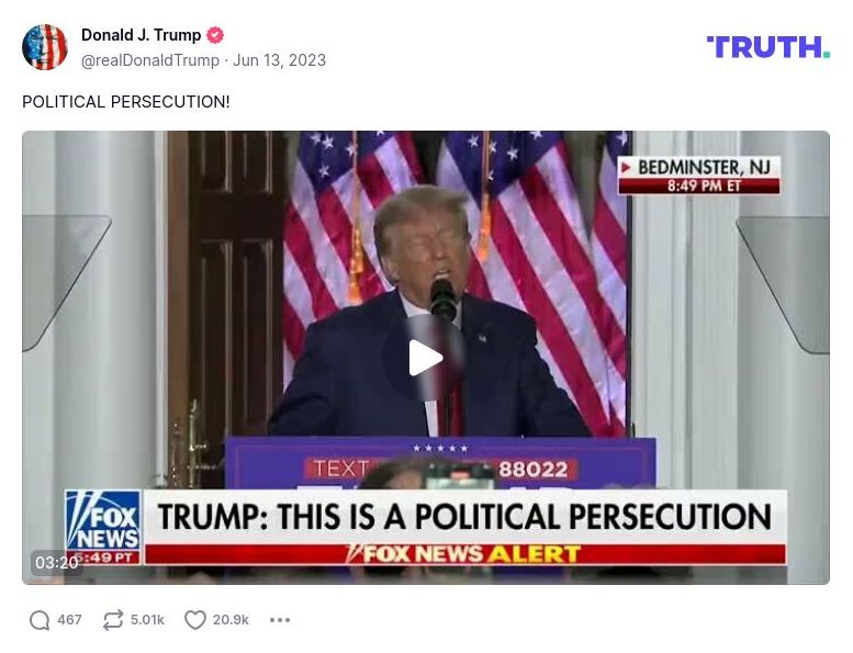 Post image from Donald Trump