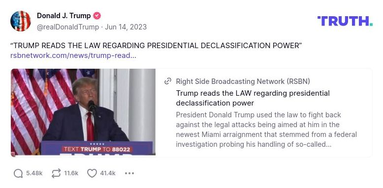 Post image from Donald Trump