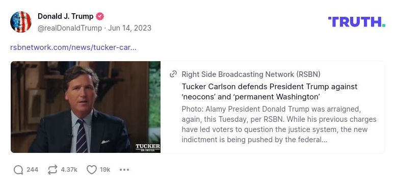 Post image from Donald Trump