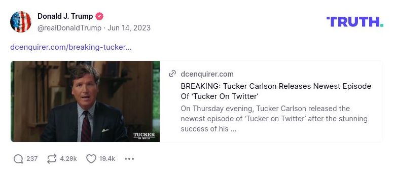 Post image from Donald Trump