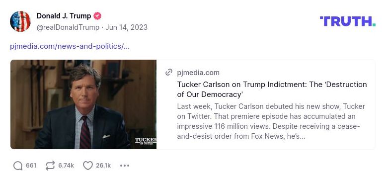 Post image from Donald Trump